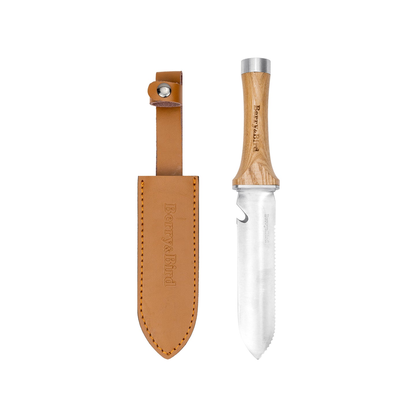 Garden Tools Hori Hori Garden Knife Stainless Steel Serrated Blade with Leather Sheath and Sharpening Stone
