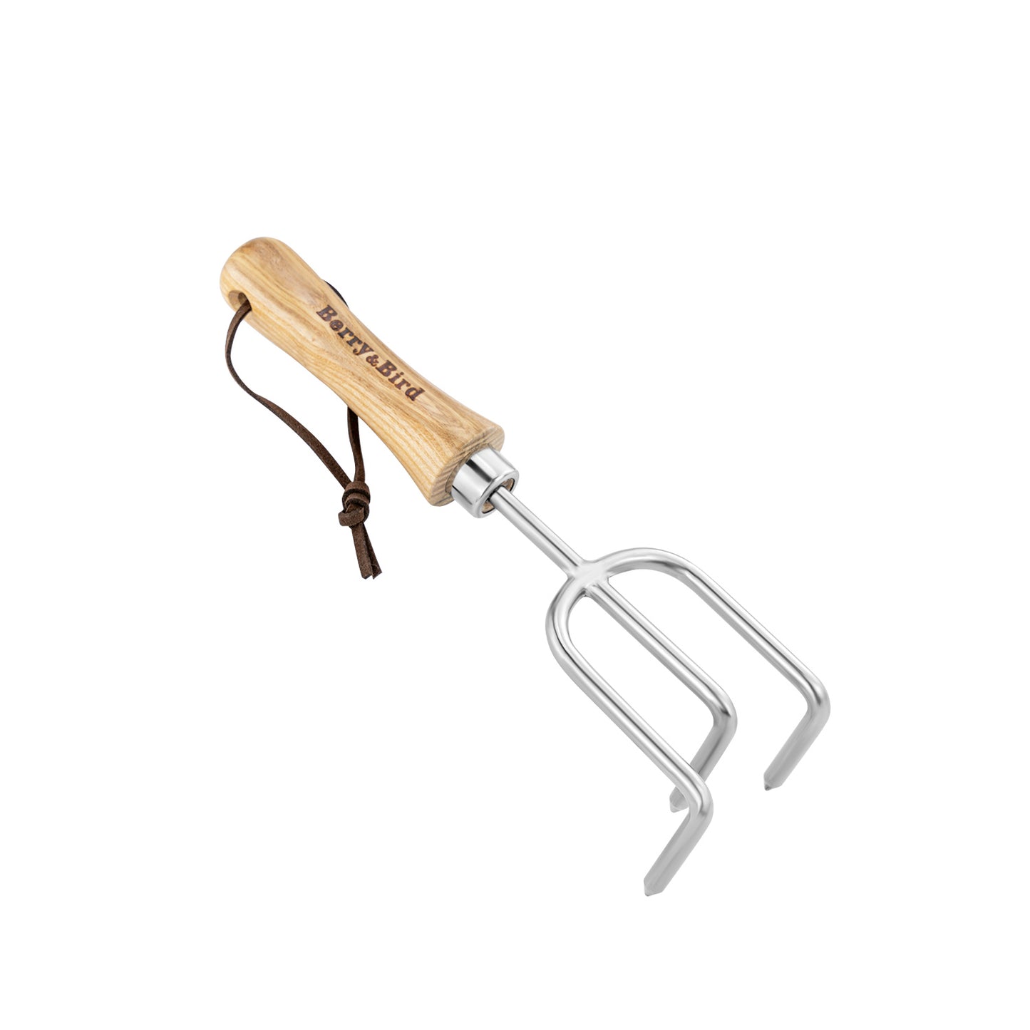Garden Tools Lighter Hand Cultivator with Wooden Handle Stainless Steel Handheld Triple Claw Hand Rake