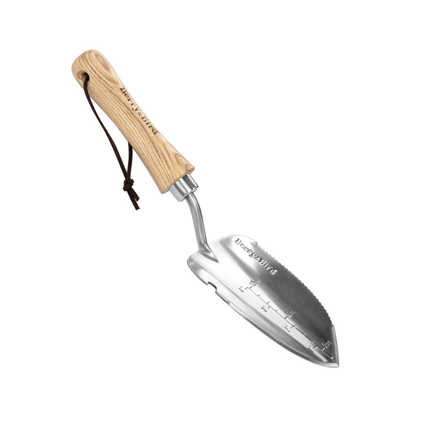 Garden Tools Potting Serrated Planting Trowel with Wood Handle Stainless Steel Digging Trowel Transplanter