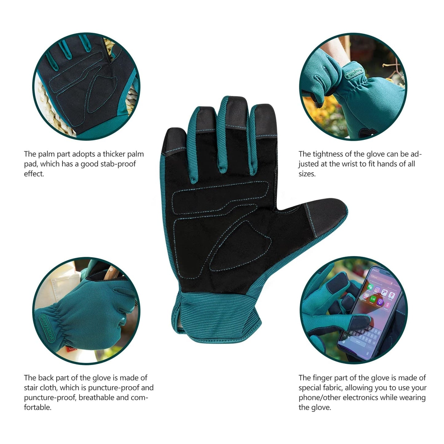 Garden Tool Set 3 PCS Gardening Tool Kit (Thorn Proof Gloves, Pruning Shears, Pink Spray Bottle)