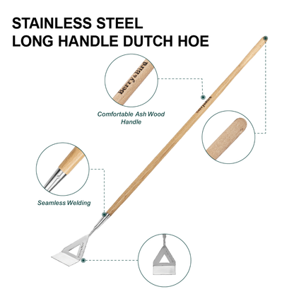 Garden Tool Dutch Push Hoes with Long Wooden Handle Weeder