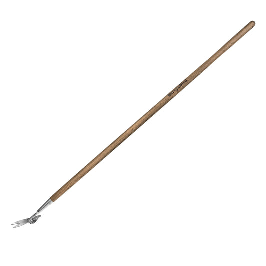 Garden Tool Gardening Long Handle Weed Puller with Wooden Handle Stainless Steel Garden Lawn Manual Weeding Tool