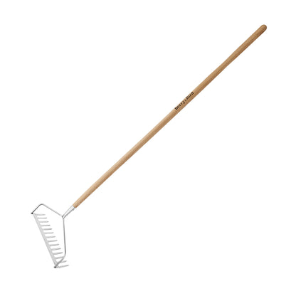 Garden Tools 14 Tines Bow Rake with Wooden Long Handle Soil Rake Stainless Steel Hard Rake