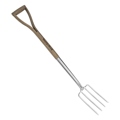 Garden Tools 4-Tine Digging Fork 37.4 Inch with D-Grip Handle Stainless Steel Heavy Duty Spading Fork