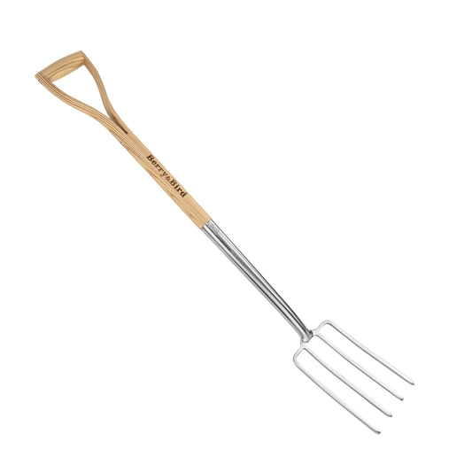 Garden Tools 4-Tine Digging Fork 37.4 Inch with D-Grip Handle Stainless Steel Heavy Duty Spading Fork