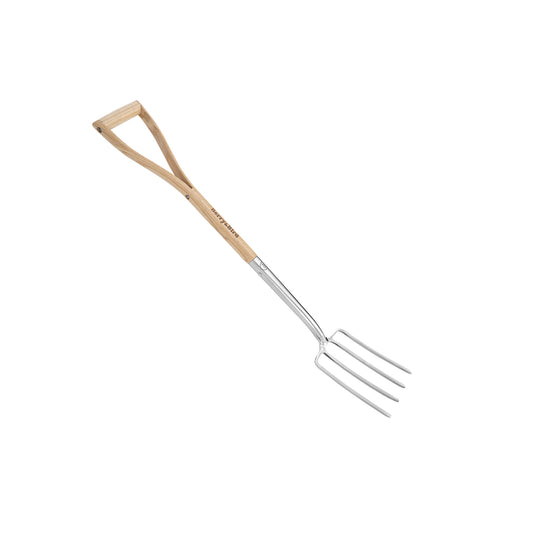 Garden Tools 4-Tine Kid Digging Fork 29 Inch with D-Handle Stainless Steel Spading Fork