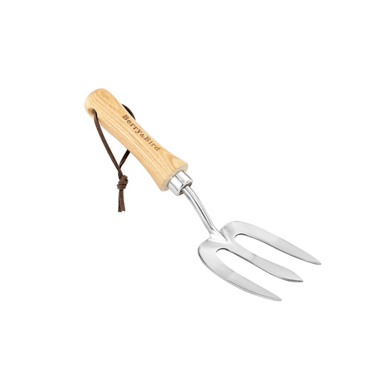 Garden Tools Lighter Hand Fork with Wood Handle Stainless Steel Hand Weed Fork