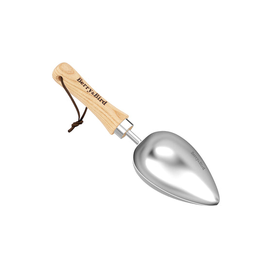 Garden Tools Lighter Loose Soil Scoop with Wood Handle Stainless Steel Hand Shovel Spade