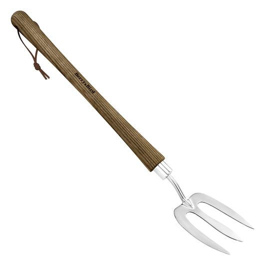 Garden Tools Border Hand Fork with Wood Handle Stainless Steel Hand Weed Fork