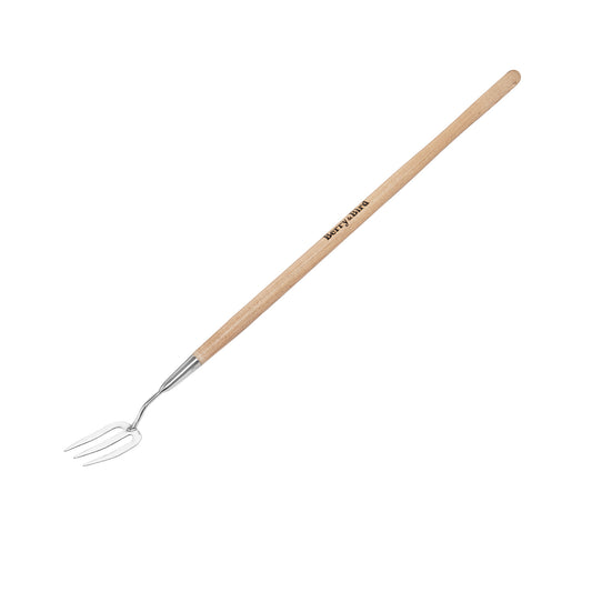 Garden Tools Long Hand Fork with Wood Handle Stainless Steel Hand Weed Fork