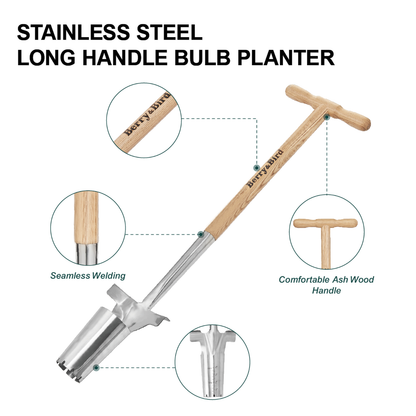 Garden Tools Long Handle Bulb Planter with Wooden T-Handle