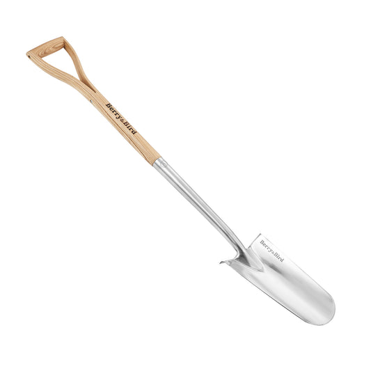 Garden Tools Planting Spade Stainless Steel Drain Spade Shovel with Wooden D-Grip Handle