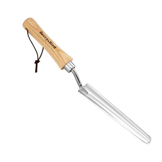 Garden Tools Seeding Widger with Wooden Handle Stainless Steel Garden Bulb Shovel Hand Widger