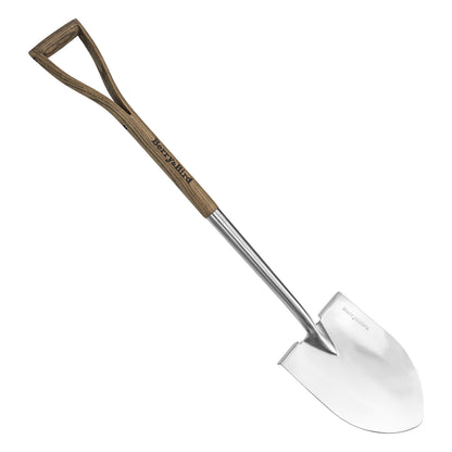 Garden Tools Spade Shovel Round Point Shovel with Wooden D-Handle Stainless Steel Snow Shovels