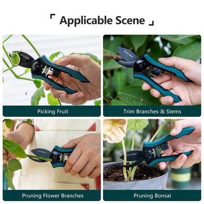 Garden Tool Set 4 PCS Stainless Steel Gardening Tool Kit (Hand Trowel, Hand Fork, Pruning Shears, Gardening Gloves)